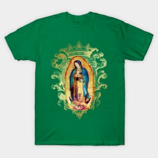 Our Lady of Guadalupe Mexican Virgin Mary Mexico Aztec Tilma 20-102 T-Shirt